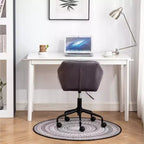 Chaise de bureau moderne réglable en velours avec roulettes, chaise de travail pivotante capitonnée en losanges pour bureau, étude, studio