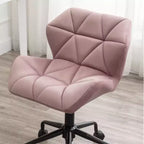 Chaise de bureau moderne réglable en velours avec roulettes, chaise de travail pivotante capitonnée en losanges pour bureau, étude, studio