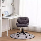 Chaise de bureau moderne réglable en velours avec roulettes, chaise de travail pivotante capitonnée en losanges pour bureau, étude, studio