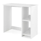 Bureau d'ordinateur 31.5" pour petit espace, style simple, avec étagères Blanc/Noir