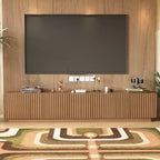 Meuble TV moderne Mid-Century de 86,61 po pour téléviseurs jusqu'à 85 po, console TV avec grand espace de rangement, centre de divertissement pour salon