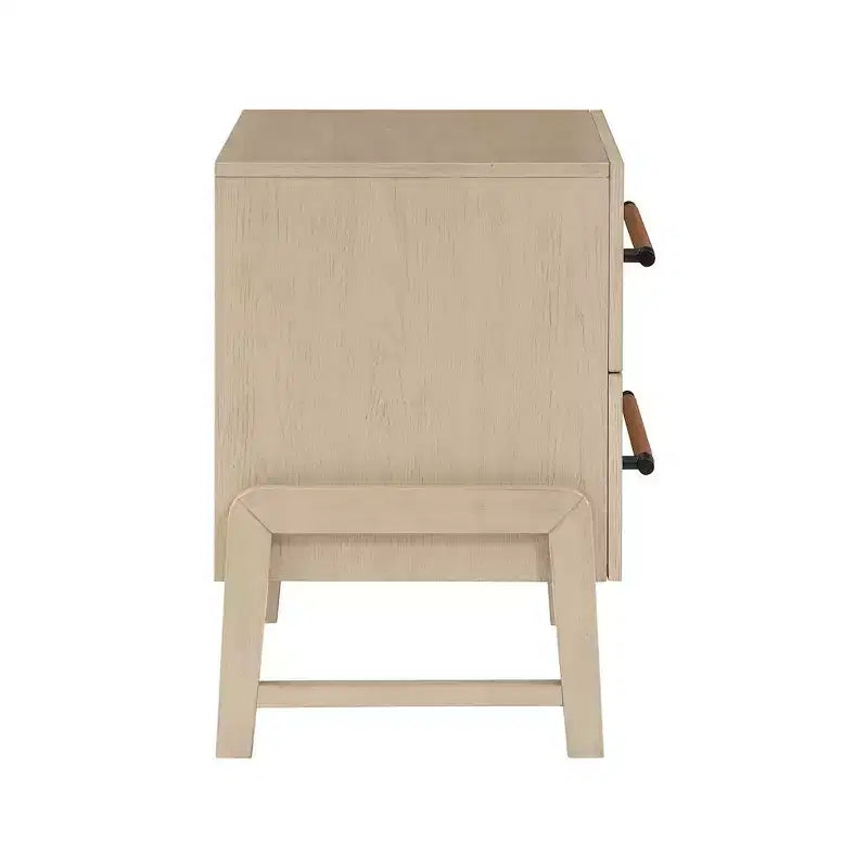 Table de chevet en cuir végétalien noir