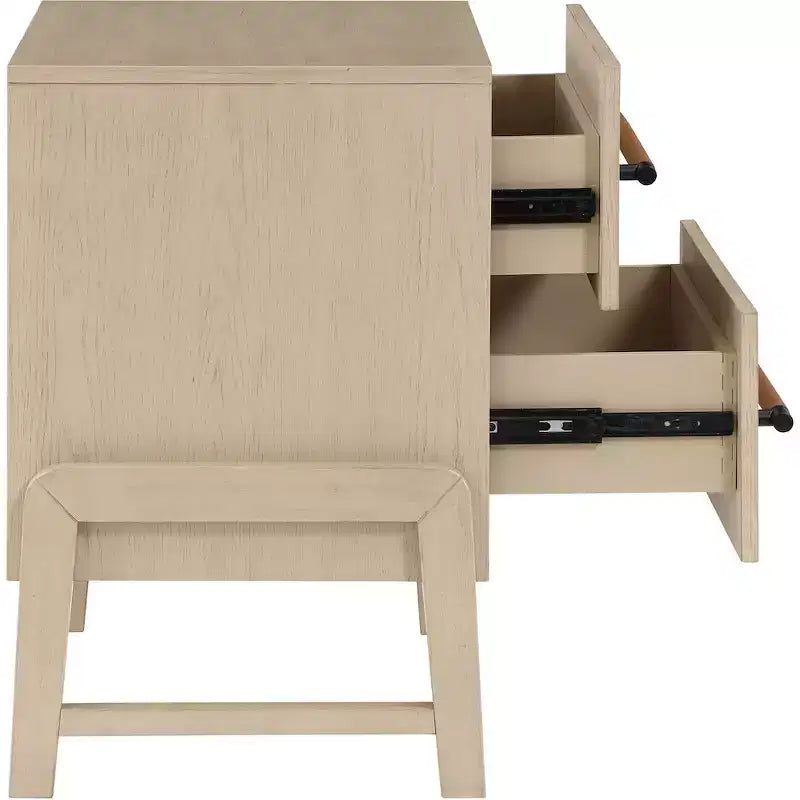 Table de chevet en cuir végétalien noir