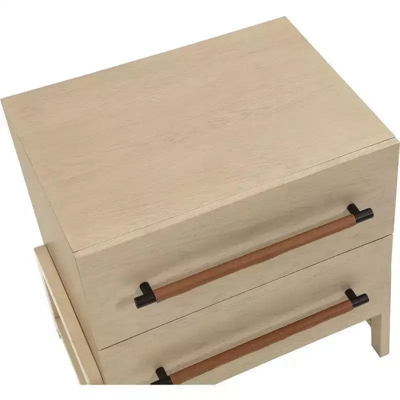 Table de chevet en cuir végétalien noir