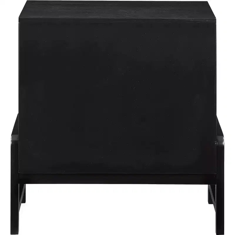Table de chevet en cuir végétalien noir