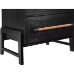 Table de chevet en cuir végétalien noir