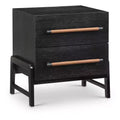 Meridian Furniture,Kaya Black Vegan Leather Nightstand
