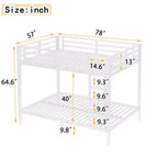 Lit superposé en métal blanc, taille double sur double, pour adolescents et adultes