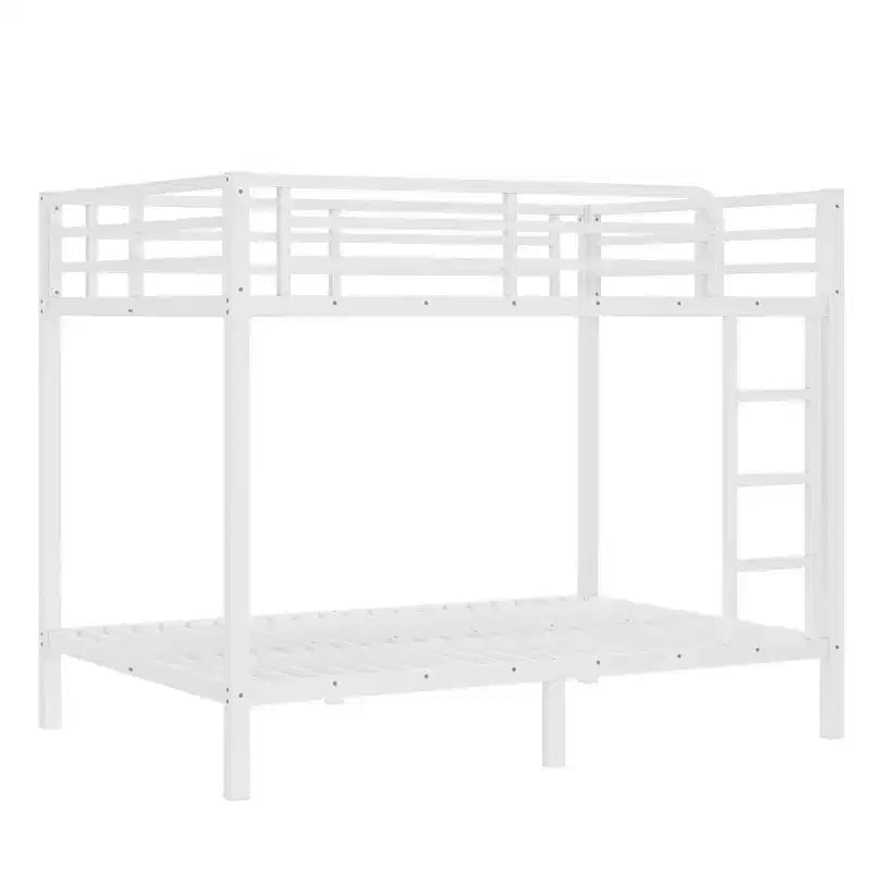 Lit superposé en métal blanc, taille double sur double, pour adolescents et adultes