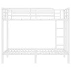 Lit superposé en métal blanc, taille double sur double, pour adolescents et adultes