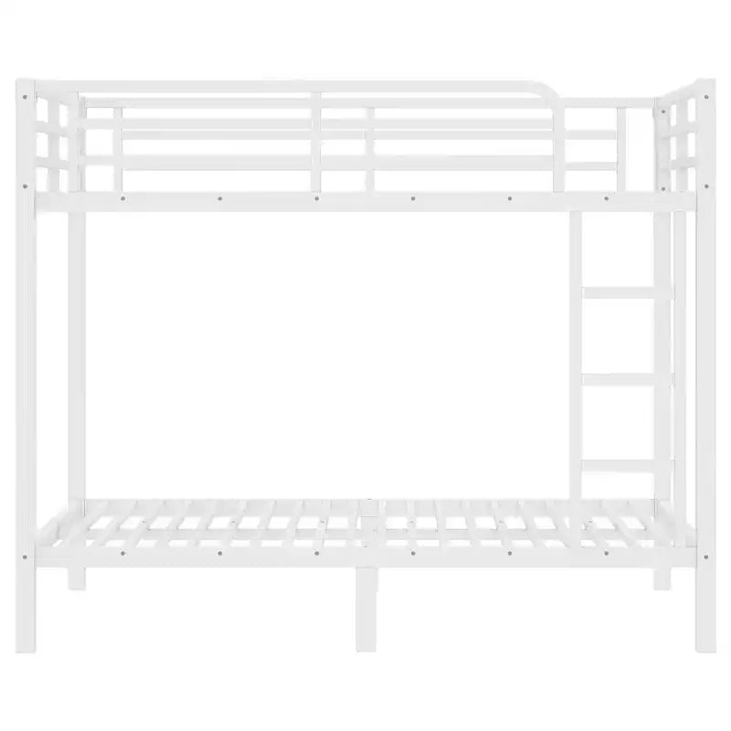Lit superposé en métal blanc, taille double sur double, pour adolescents et adultes