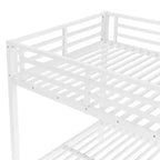 Lit superposé en métal blanc, taille double sur double, pour adolescents et adultes