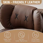 Chaise de bureau grande taille avec repose-pieds - Fauteuil de direction à dossier haut avec assise large, accoudoirs réglables, chaise d'ordinateur ergonomique, marron