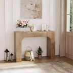 Longue console pour entrée, table de canapé rectangulaire en bois derrière le canapé, table d'entrée étroite pour salon, entrée, couloir, foyer.