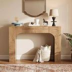 Longue console pour entrée, table de canapé rectangulaire en bois derrière le canapé, table d'entrée étroite pour salon, entrée, couloir, foyer.