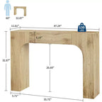 Longue console pour entrée, table de canapé rectangulaire en bois derrière le canapé, table d'entrée étroite pour salon, entrée, couloir, foyer.