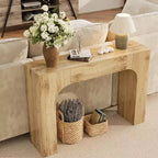 Longue console pour entrée, table de canapé rectangulaire en bois derrière le canapé, table d'entrée étroite pour salon, entrée, couloir, foyer.