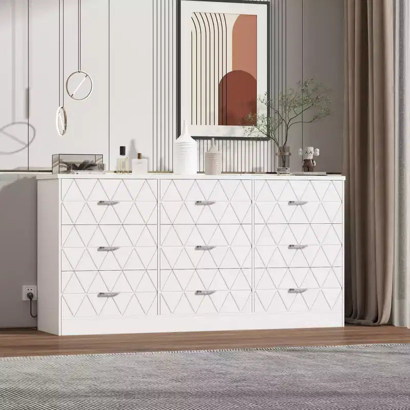 Commode à 9 tiroirs, Grand organisateur de rangement pour chambre à coucher, couloir et salon, Commodes et chiffonniers