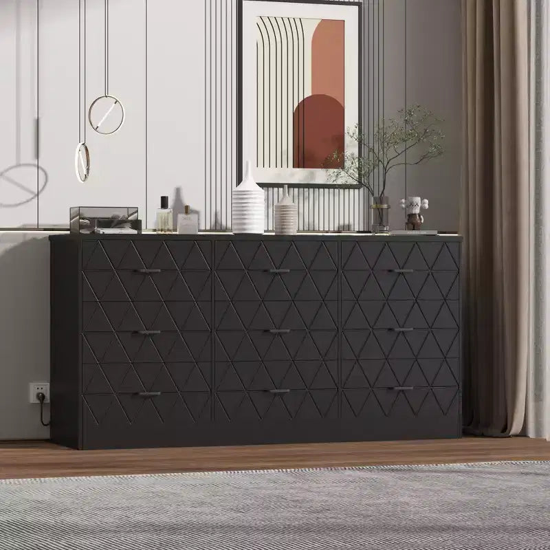 Commode à 9 tiroirs, Grand organisateur de rangement pour chambre à coucher, couloir et salon, Commodes et chiffonniers