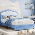 Twin Size Bed Frame with Storage Drawer,Upholstered Platform Bed Frame with Wooden Slats Support, Easy Assembly,No Box Spring Needed, for Kids