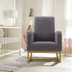Fauteuil à bascule pour chambre de bébé - Fauteuil inclinable, planeur et bascule rembourré avec poches latérales pour salon, chambre à coucher, allaitement