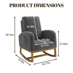 Fauteuil à bascule pour chambre de bébé - Fauteuil inclinable, planeur et bascule rembourré avec poches latérales pour salon, chambre à coucher, allaitement