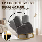 Fauteuil à bascule pour chambre de bébé - Fauteuil inclinable, planeur et bascule rembourré avec poches latérales pour salon, chambre à coucher, allaitement