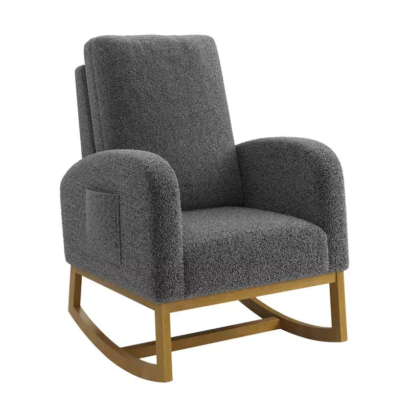 Fauteuil à bascule pour chambre de bébé - Fauteuil inclinable, planeur et bascule rembourré avec poches latérales pour salon, chambre à coucher, allaitement