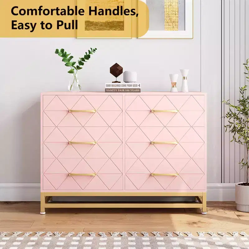 Commode en bois à 6 tiroirs pour placard, couloir, salon, chambre d'enfant
