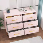 Commode en bois à 6 tiroirs pour placard, couloir, salon, chambre d'enfant