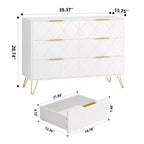 Commode en bois à 6 tiroirs pour placard, couloir, salon, chambre d'enfant