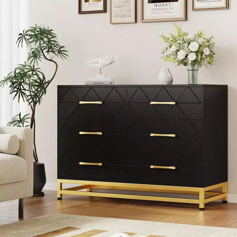 Wood 6 Drawers Dresser for Closet, Hallway, Living Room, Nursery
