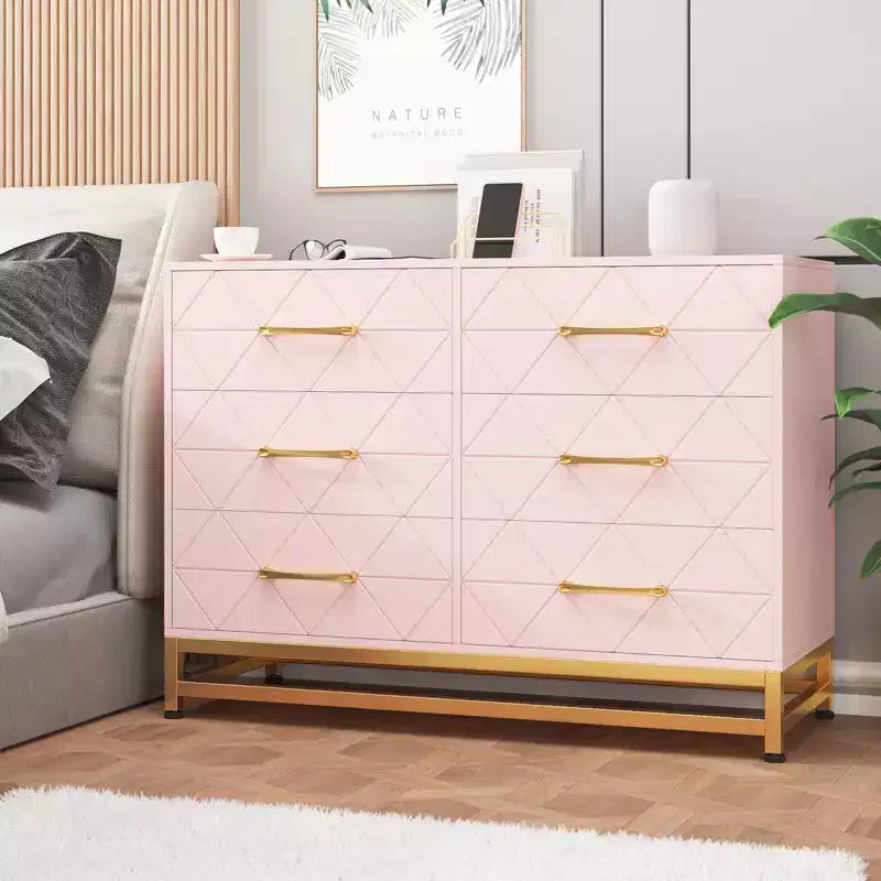 Commode en bois à 6 tiroirs pour placard, couloir, salon, chambre d'enfant