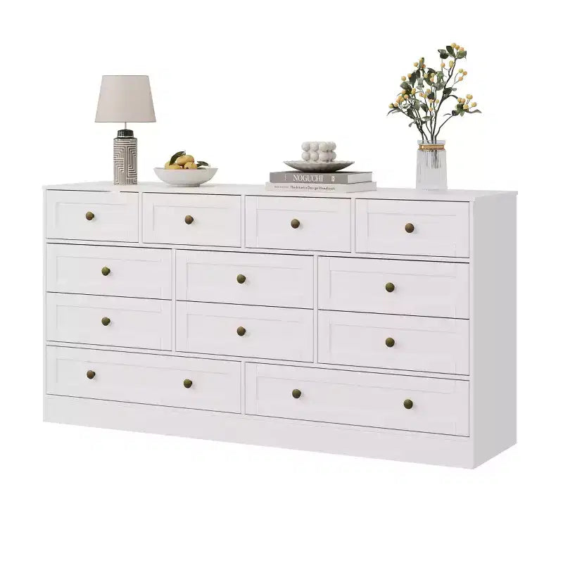 Commode moderne à 12 tiroirs, commodes en bois pour chambre à coucher, commode en bois pour vêtements, meuble de rangement pour salon, commode support TV