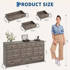 Commode moderne à 12 tiroirs, commodes en bois pour chambre à coucher, commode en bois pour vêtements, meuble de rangement pour salon, commode support TV