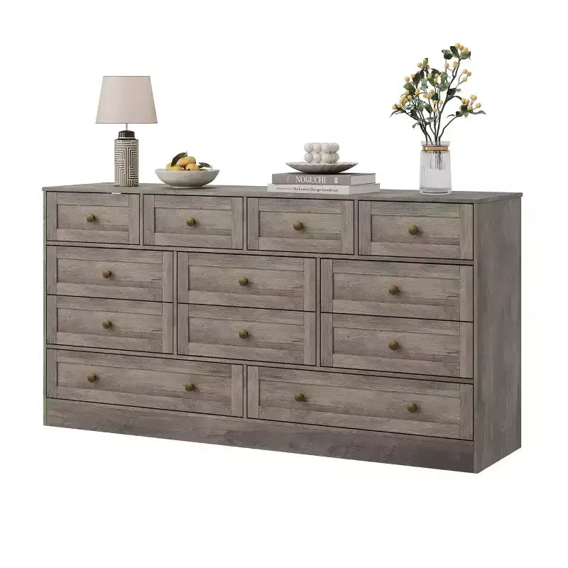Commode moderne à 12 tiroirs, commodes en bois pour chambre à coucher, commode en bois pour vêtements, meuble de rangement pour salon, commode support TV