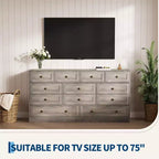Commode moderne à 12 tiroirs, commodes en bois pour chambre à coucher, commode en bois pour vêtements, meuble de rangement pour salon, commode support TV