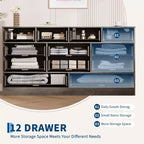 Commode moderne à 12 tiroirs, commodes en bois pour chambre à coucher, commode en bois pour vêtements, meuble de rangement pour salon, commode support TV