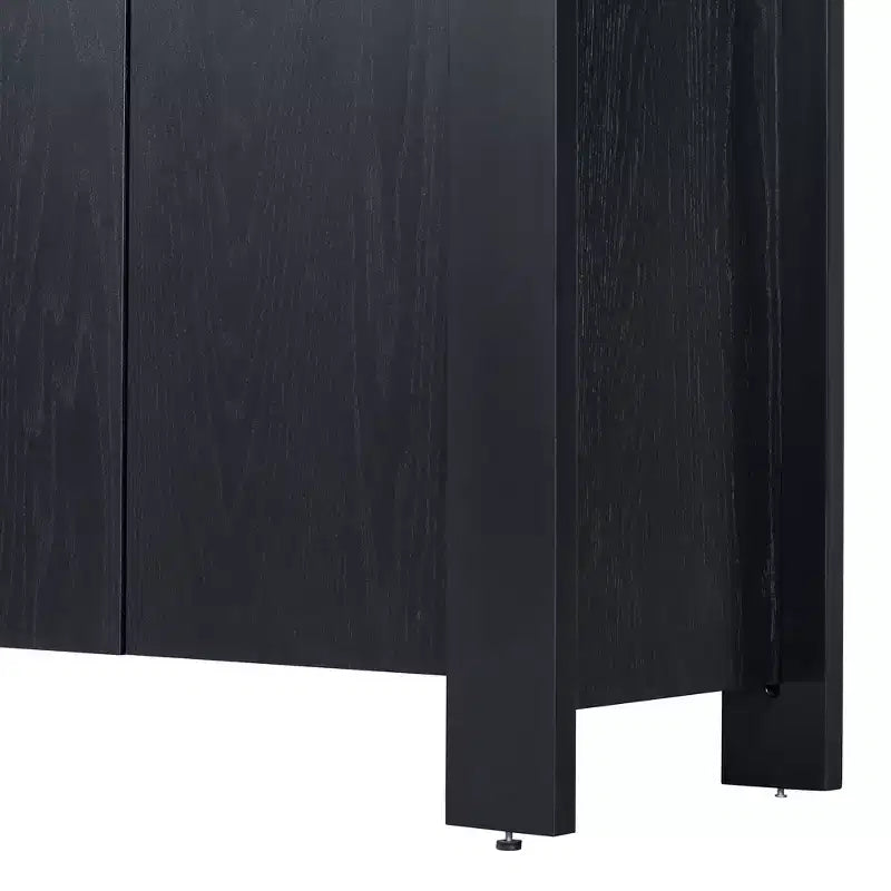 Buffet 4 portes avec étagères réglables pour salle à manger et cuisine, noir
