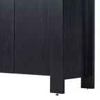 Buffet 4 portes avec étagères réglables pour salle à manger et cuisine, noir