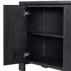 Buffet 4 portes avec étagères réglables pour salle à manger et cuisine, noir