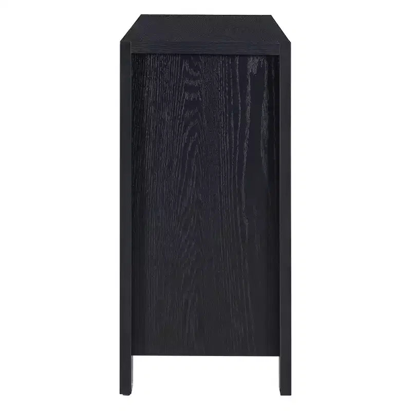 Buffet 4 portes avec étagères réglables pour salle à manger et cuisine, noir