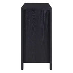 Buffet 4 portes avec étagères réglables pour salle à manger et cuisine, noir