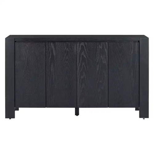 Buffet 4 portes avec étagères réglables pour salle à manger et cuisine, noir
