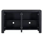 Buffet 4 portes avec étagères réglables pour salle à manger et cuisine, noir