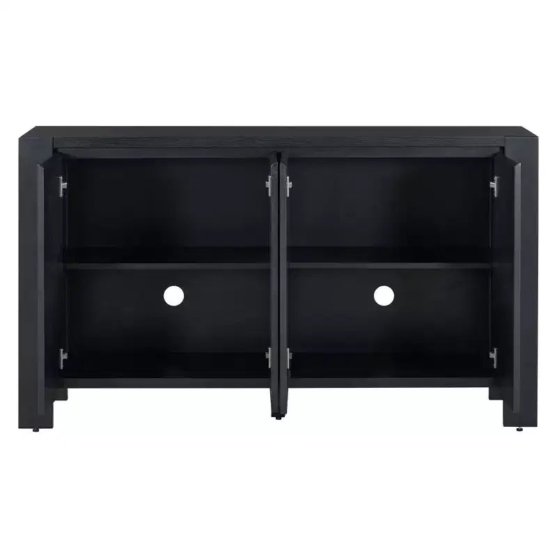 Buffet 4 portes avec étagères réglables pour salle à manger et cuisine, noir