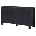 Buffet 4 portes avec étagères réglables pour salle à manger et cuisine, noir