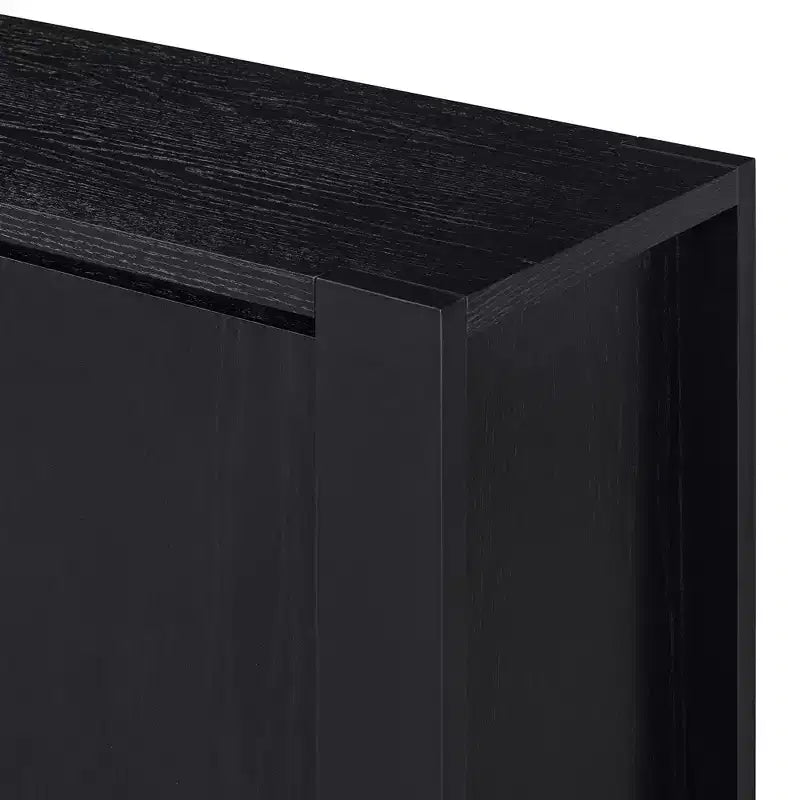 Buffet 4 portes avec étagères réglables pour salle à manger et cuisine, noir