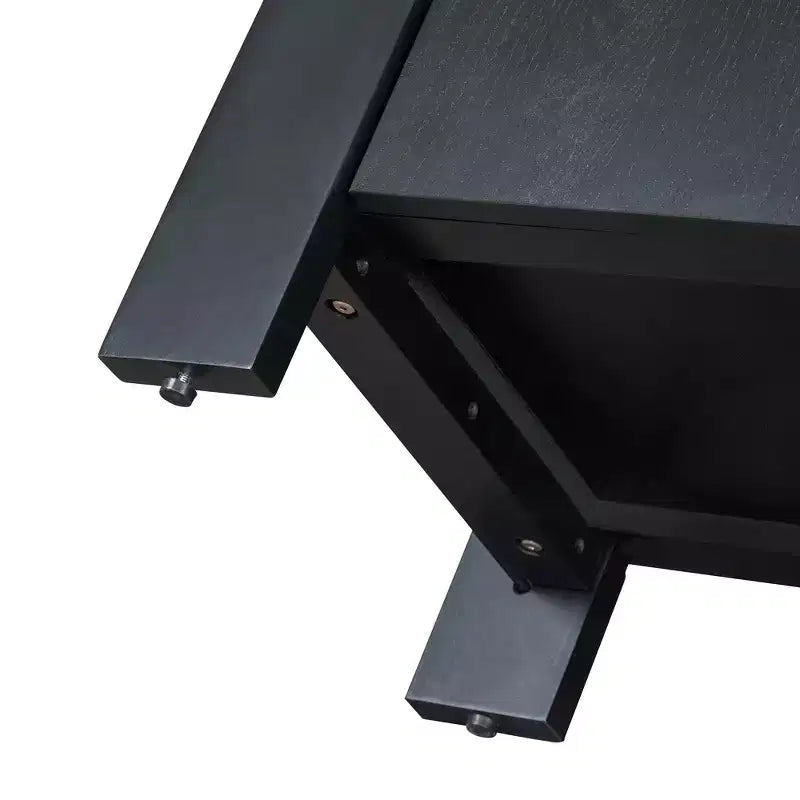 Buffet 4 portes avec étagères réglables pour salle à manger et cuisine, noir