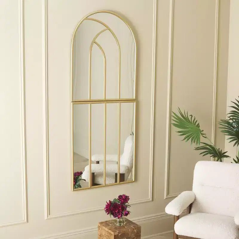 Miroir pleine longueur en fer doré 30 x 72